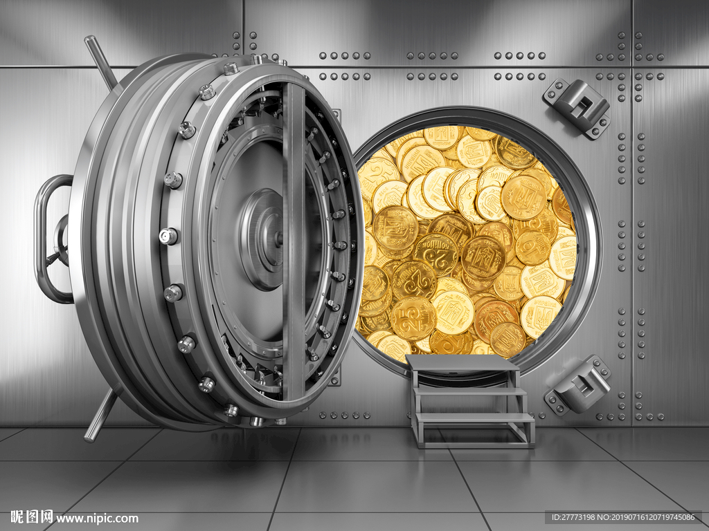 金库存钱硬金币保险柜背景墙