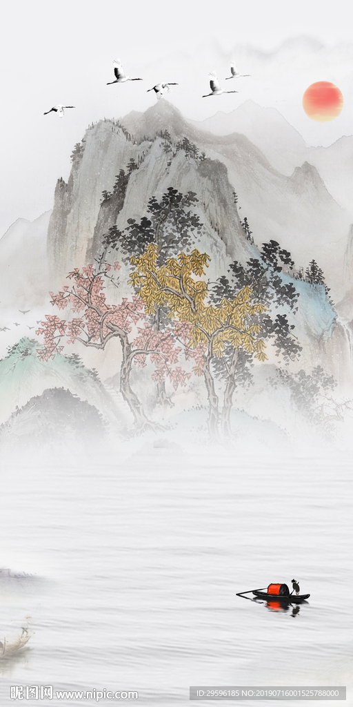 国画玄关精美新画 TIF分层