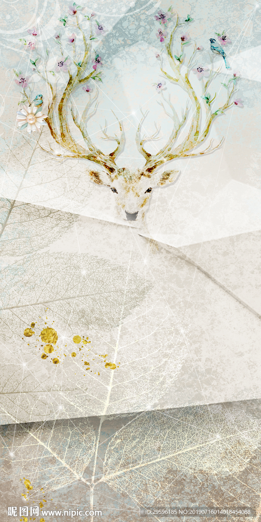 北欧新品玄关画 TIF分层画