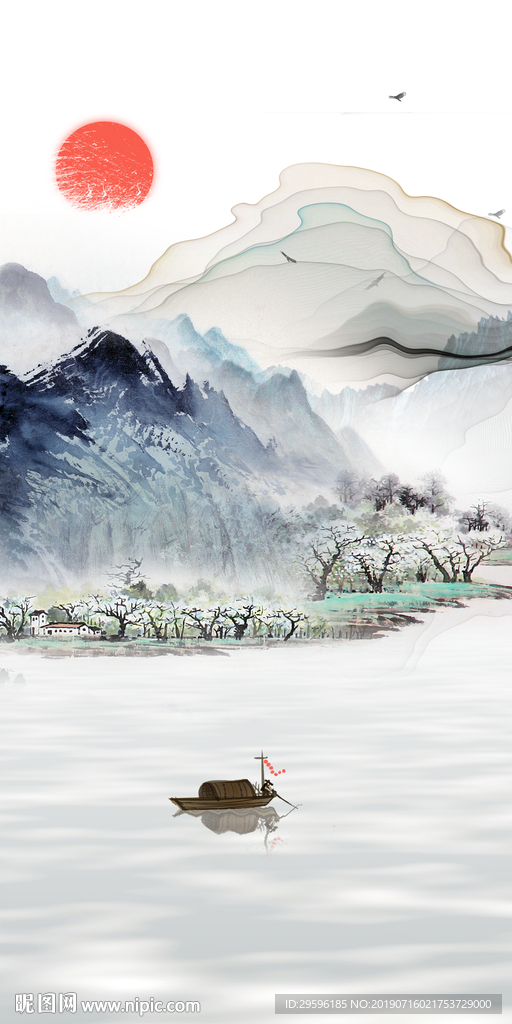 国画新品意境玄关 TIF分层