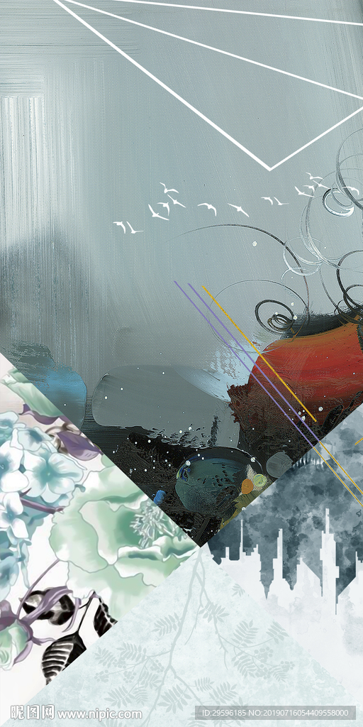 抽象玄关高档画 TIF分层