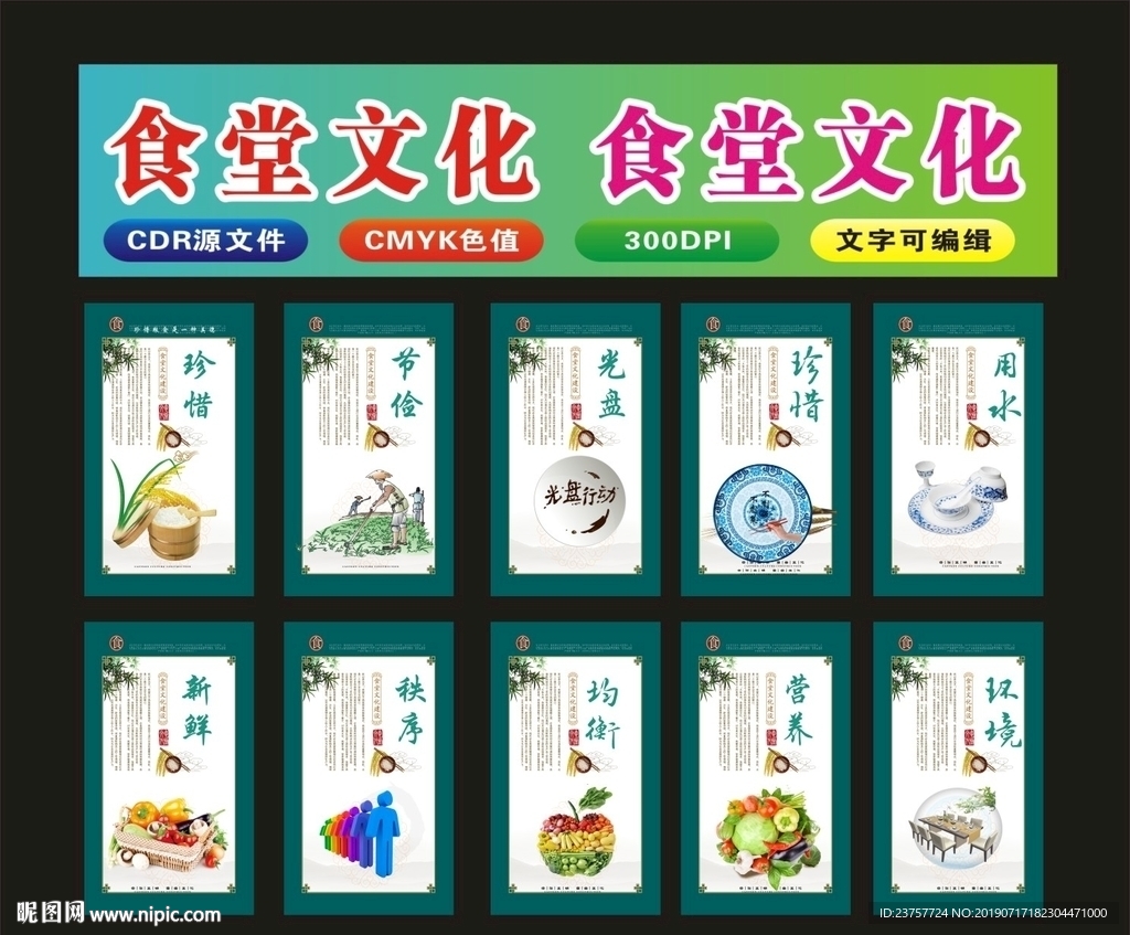 食堂文化绿色勤俭
