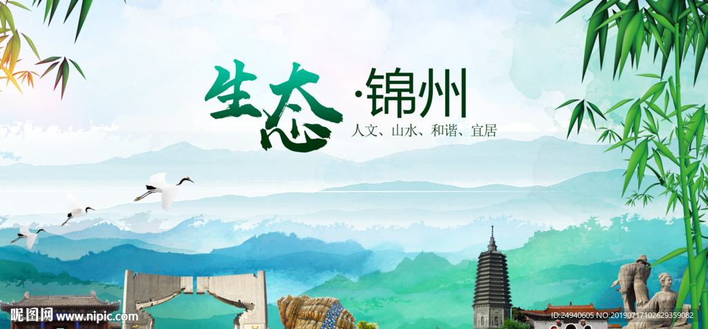 锦州生态卫生文明城市海报