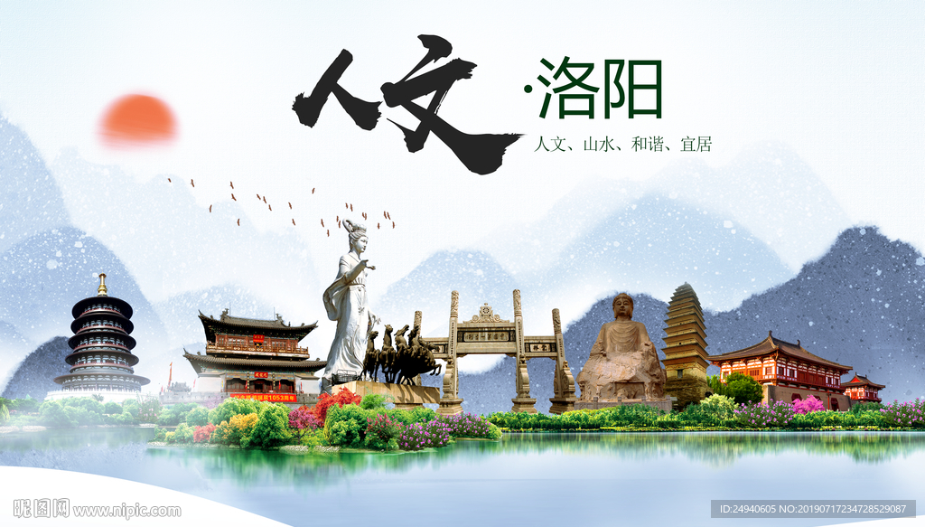 洛阳人文醉美城市形象海报PSD