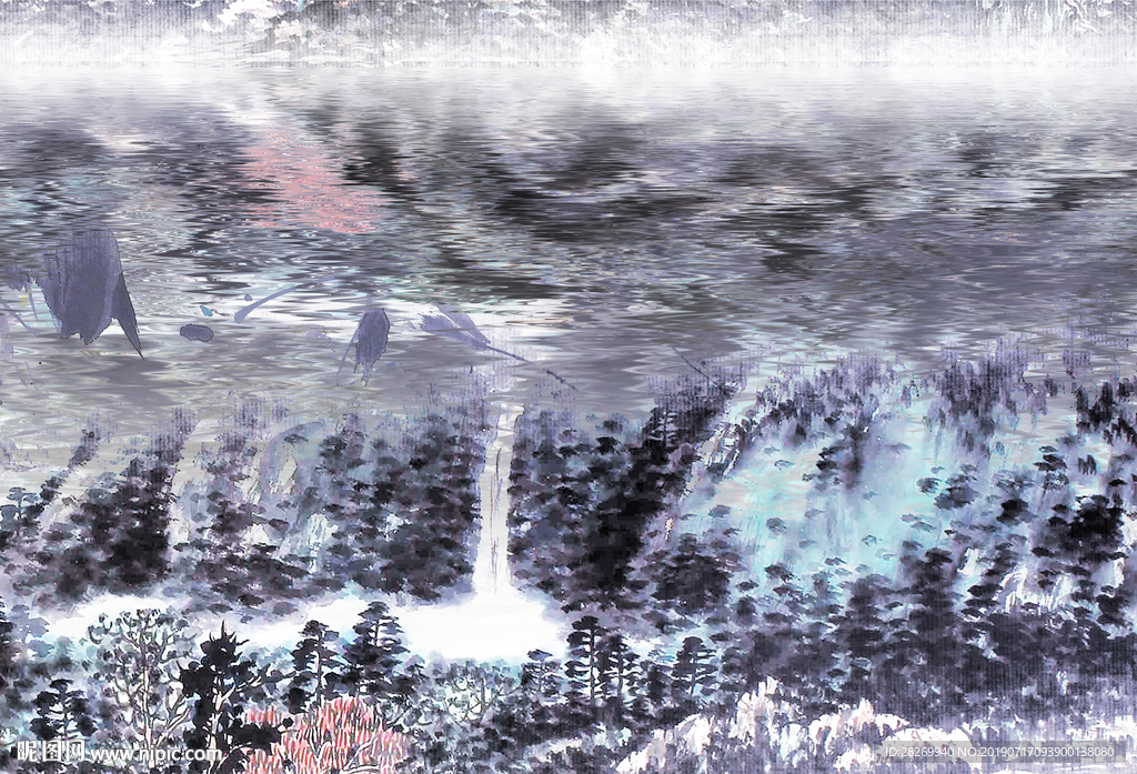 抽象水墨山水