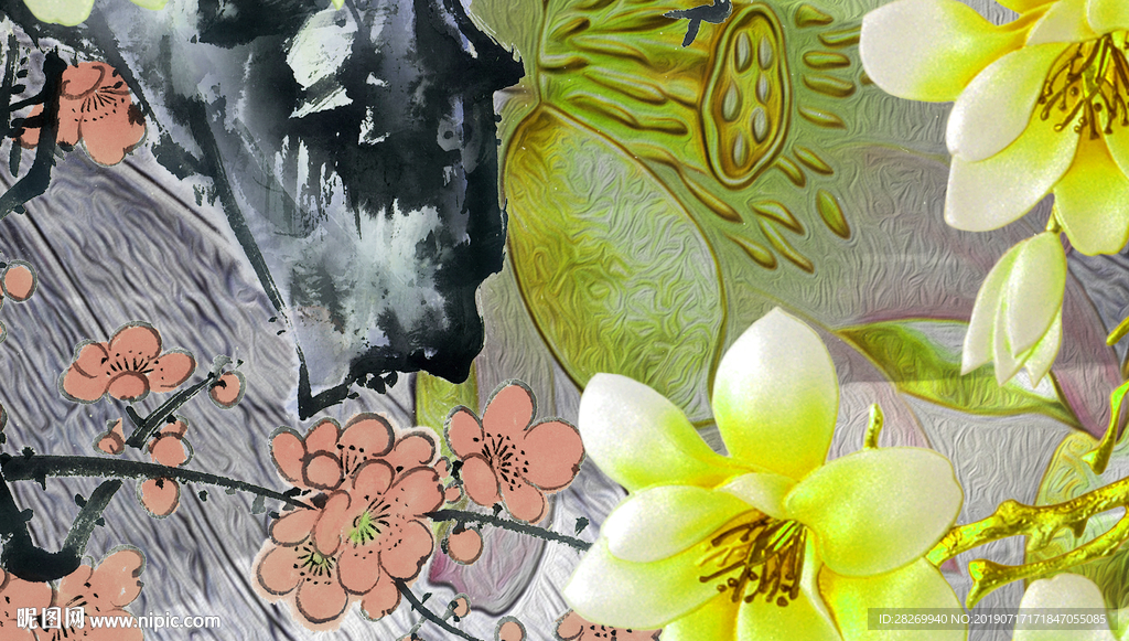 花卉背景墙