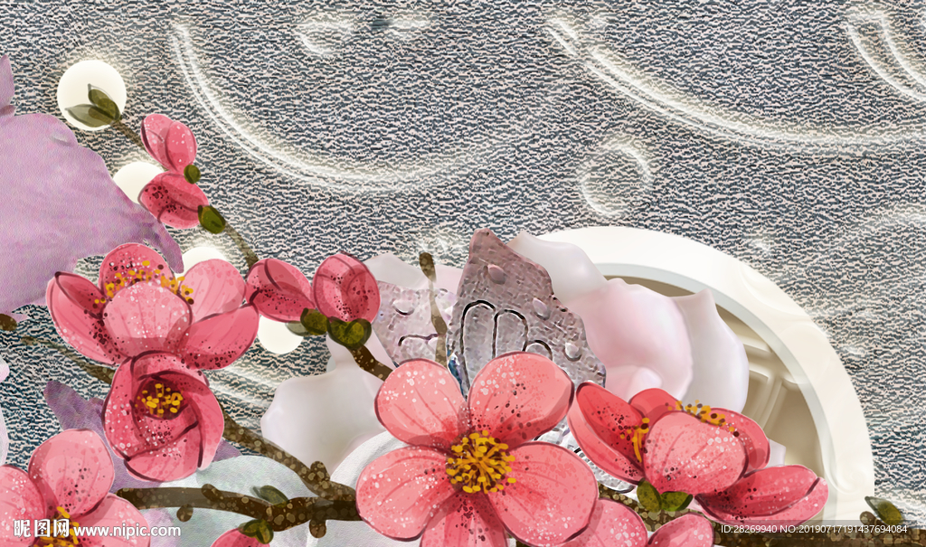 花卉背景墙