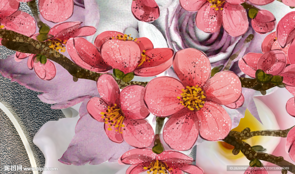 花卉背景墙