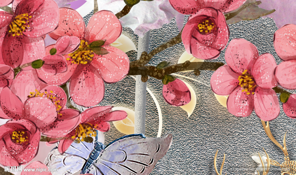 花卉背景墙