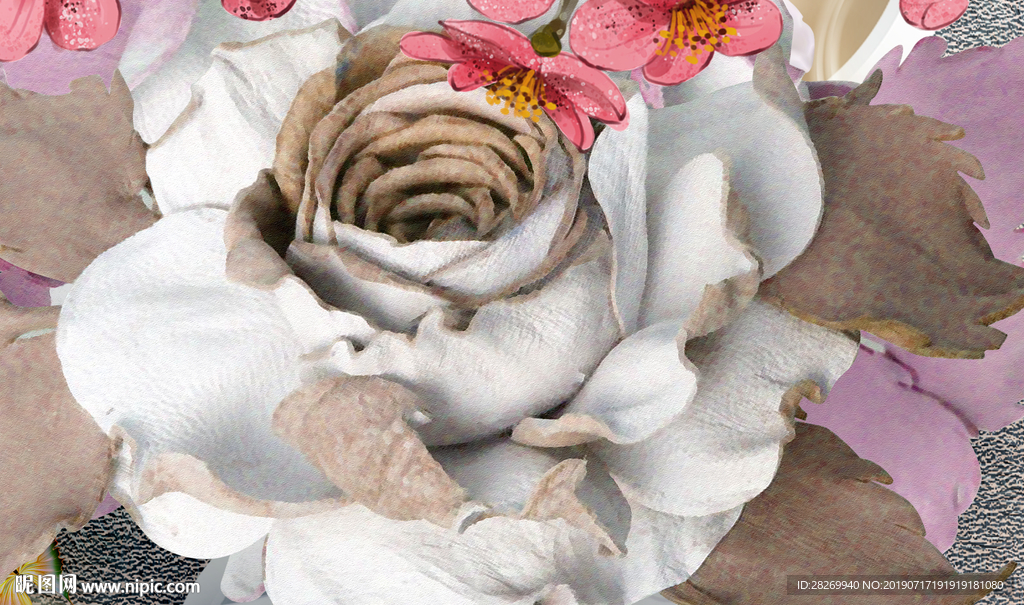 花卉背景墙