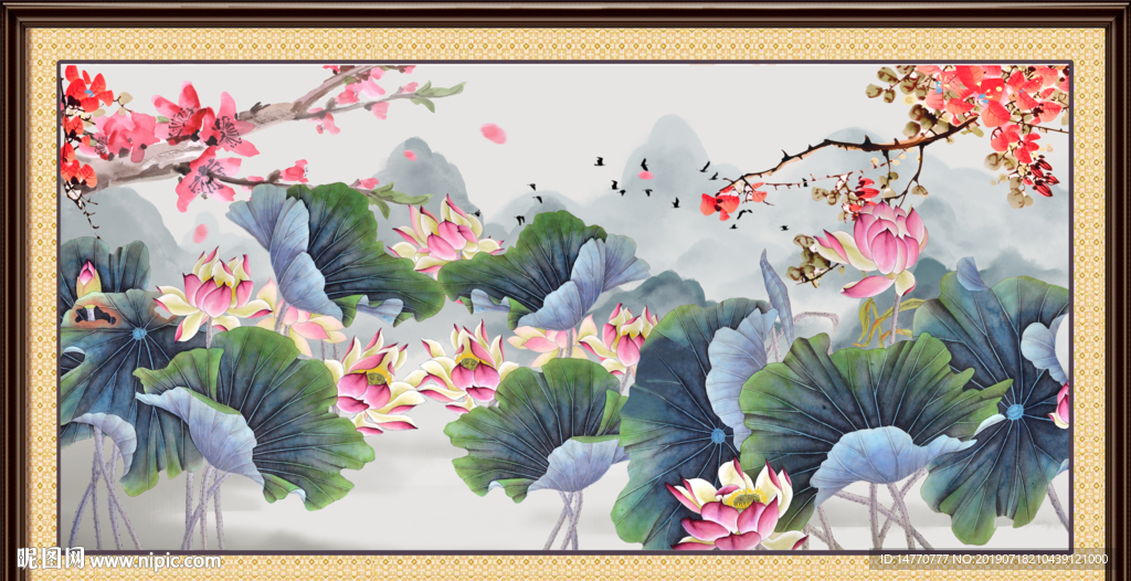 国画荷花