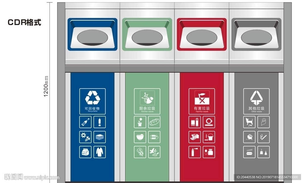 垃圾分类垃圾桶设计
