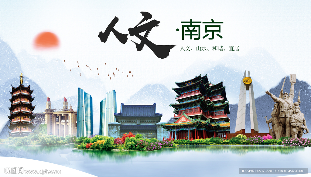 南京人文醉美城市形象海报
