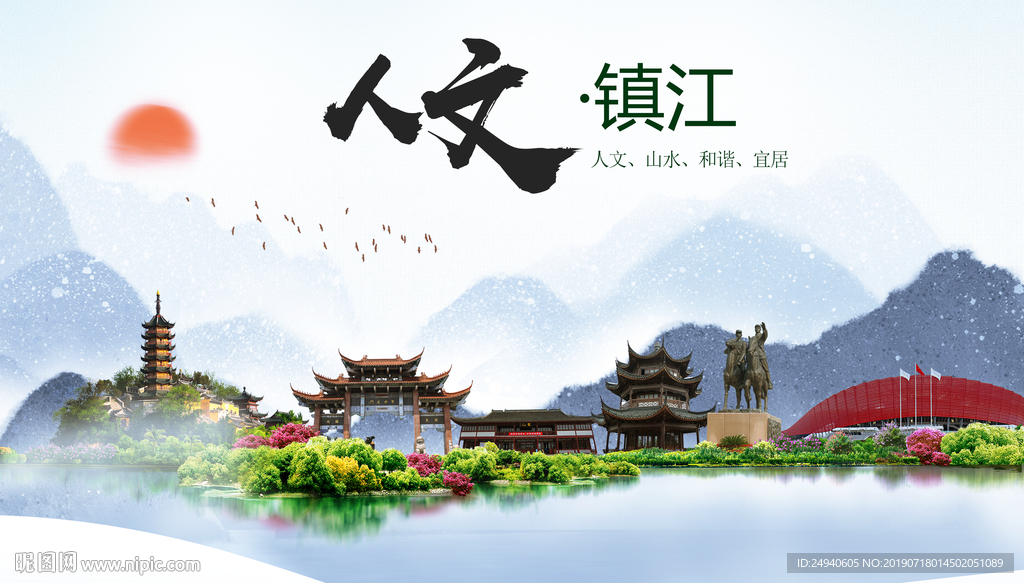 镇江人文醉美城市形象海报