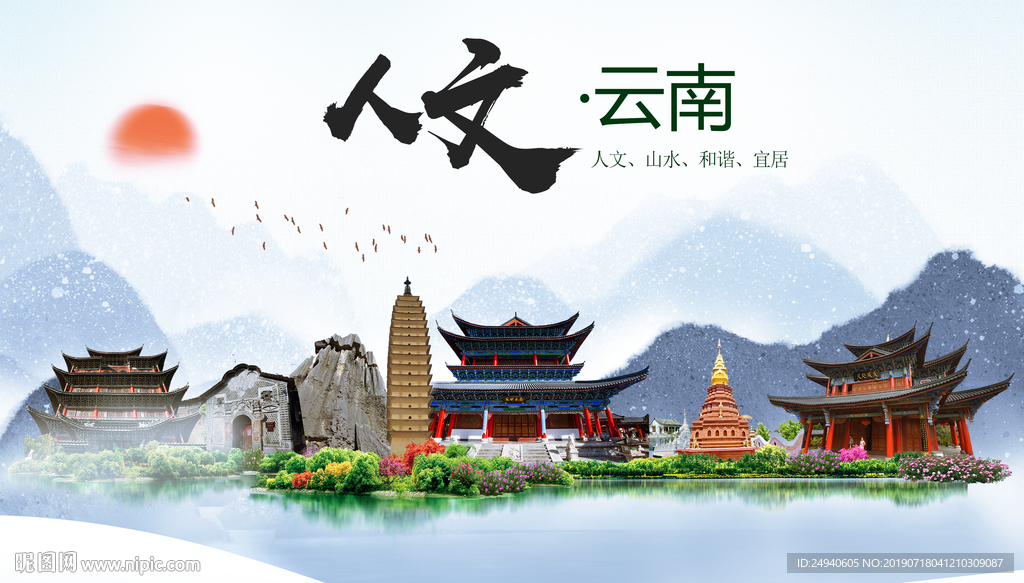 云南人文醉美城市形象海报