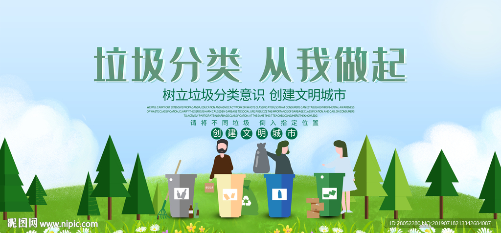 垃圾分类公益展板