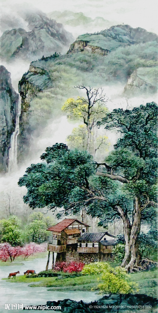 中式风 山水油画
