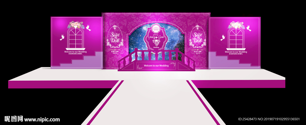 紫色婚礼背景  logo