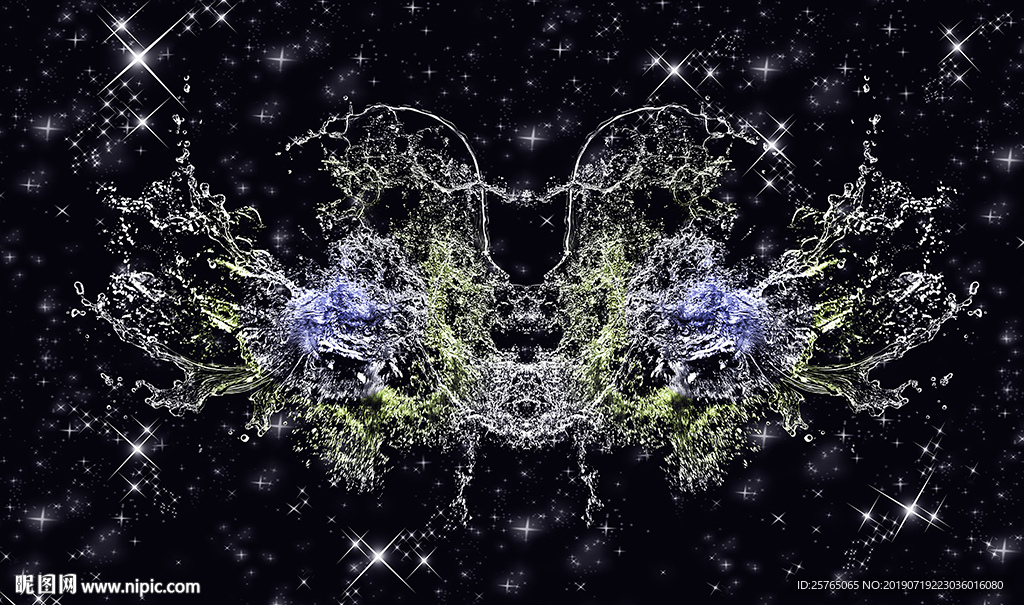 梦幻水纹星空电视背景墙