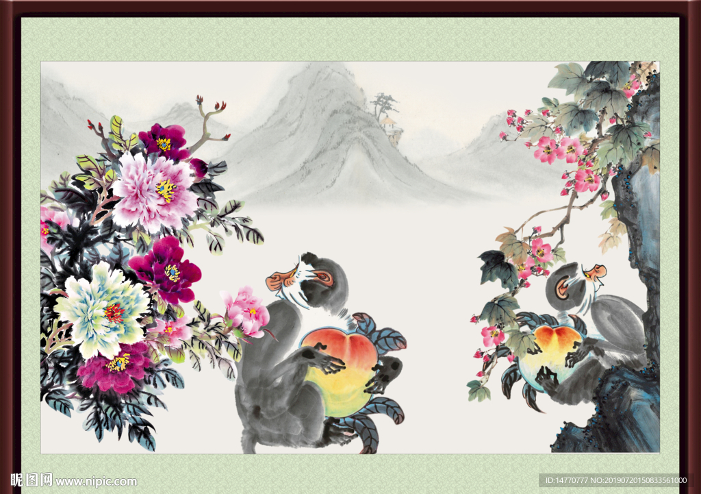国画猴子