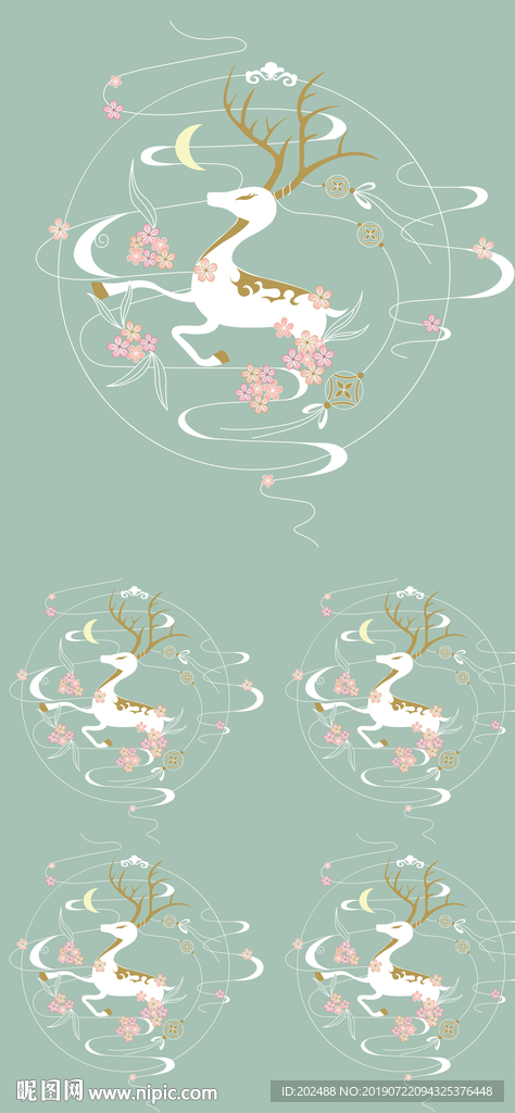 鹿传统服饰花纹