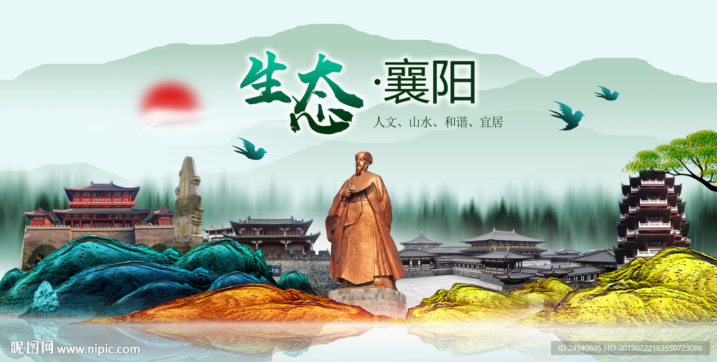 魅力襄阳中国风城市形象海报广告