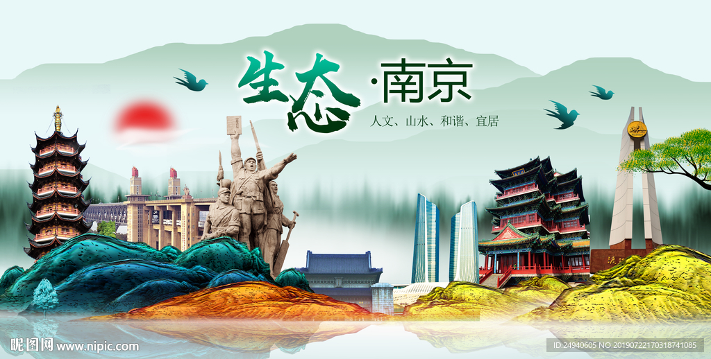 美丽南京中国梦城市形象海报广告