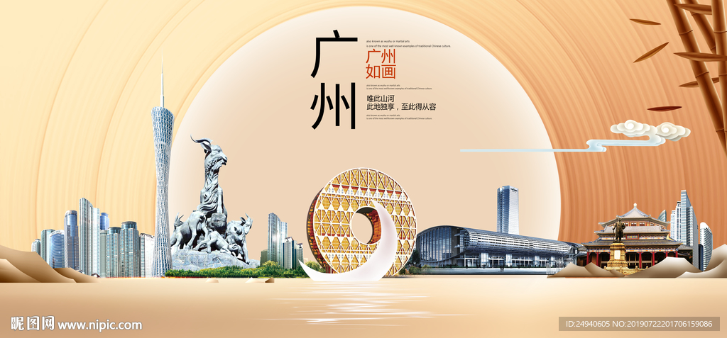 生态广州中国梦城市形象海报广告