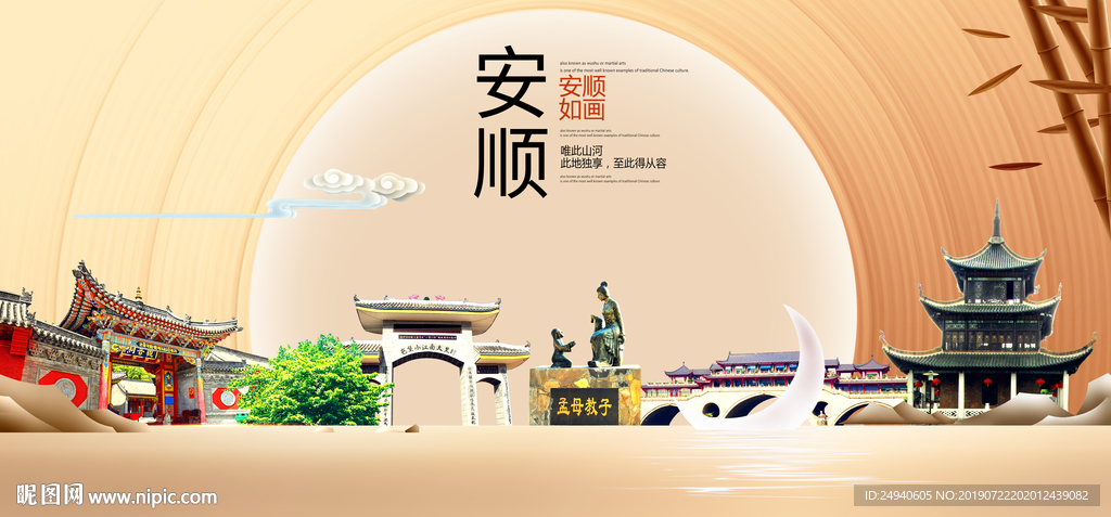 生态安顺中国梦城市形象海报广告