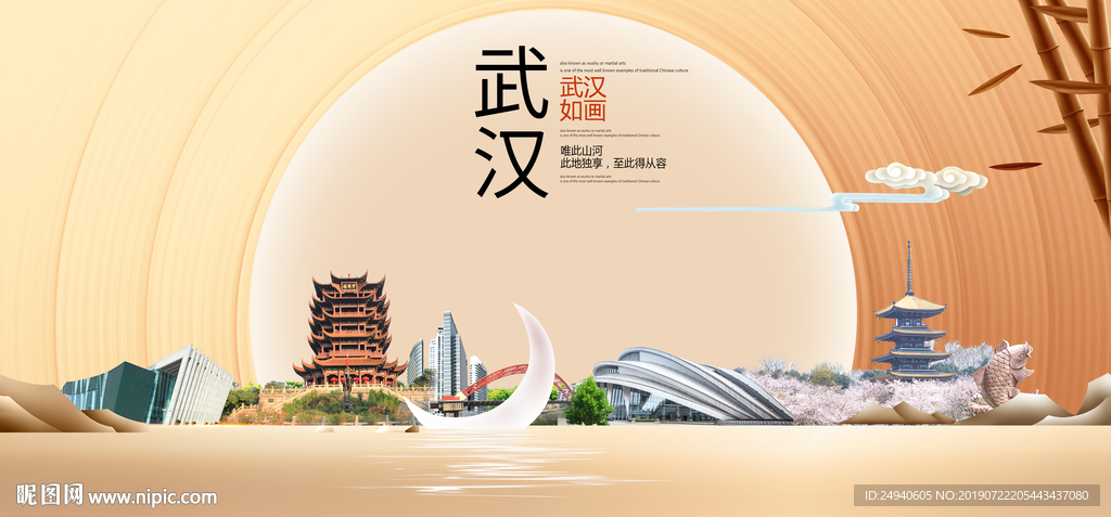 最美武汉中国梦城市形象海报广告