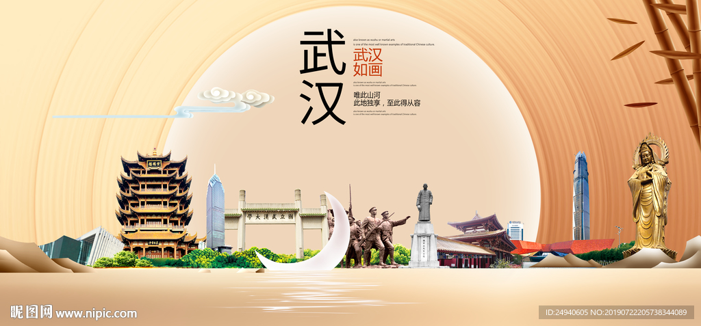 武汉风光中国梦城市形象海报广告