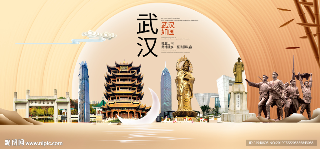 美丽武汉中国梦城市形象海报广告