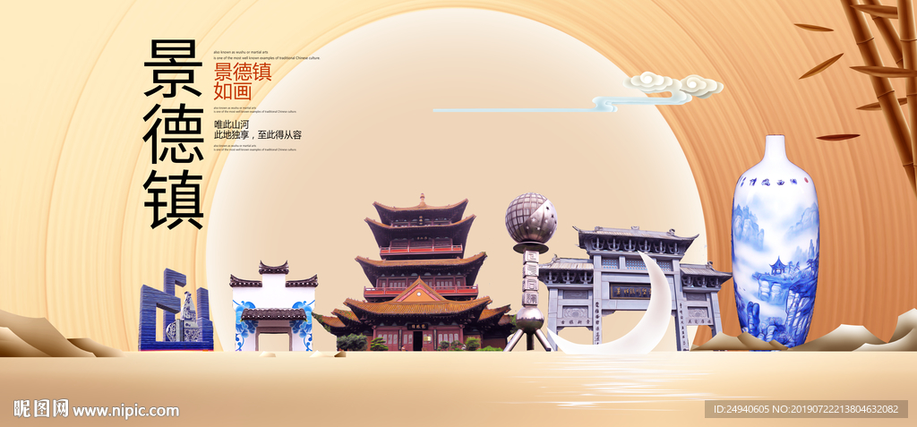 美丽景德镇中国梦城市形象海报