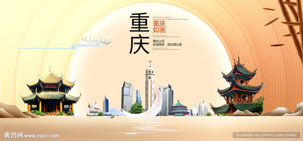 如画重庆中国梦城市形象海报广告