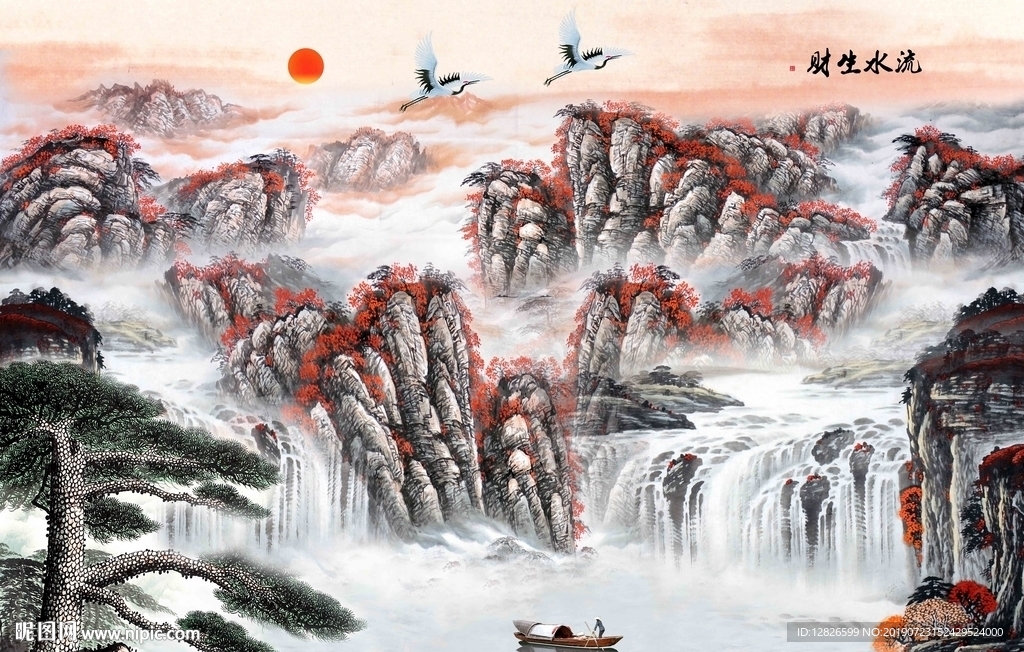 山水背景墙