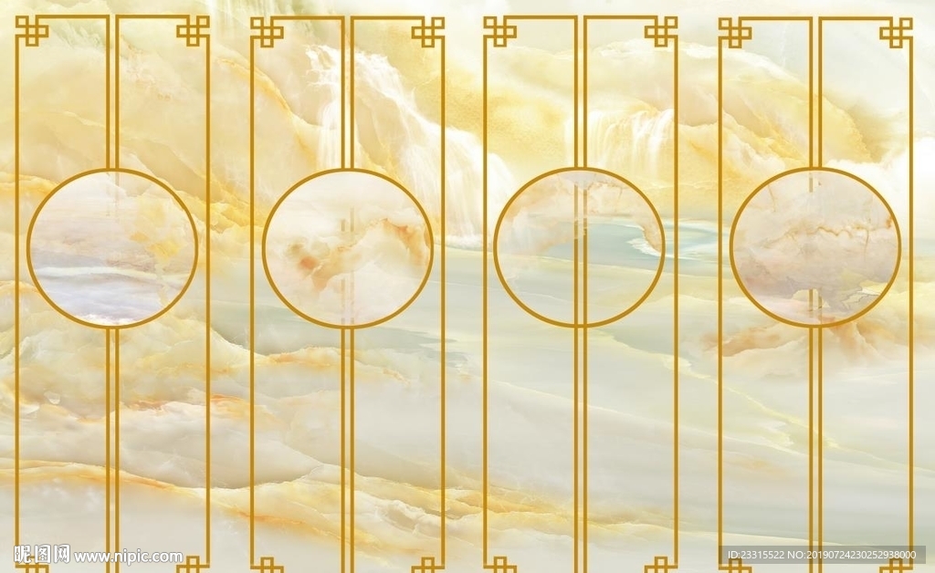 新中式大理石石纹背景墙