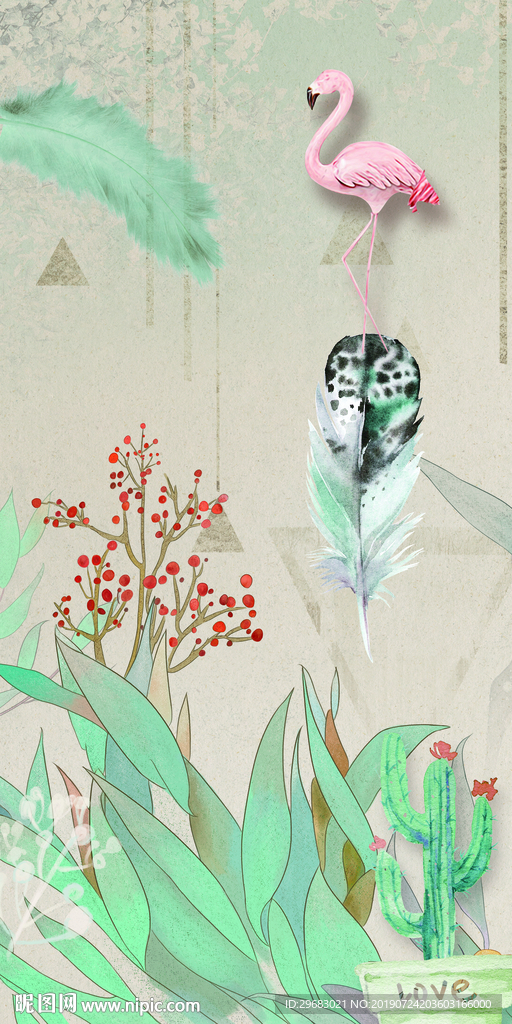现代 装饰玄关壁画 TIF分层