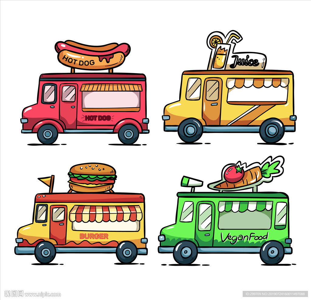 手绘快餐车
