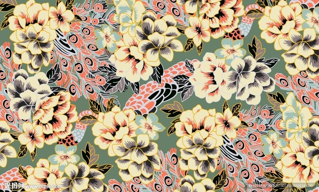 烫金花卉