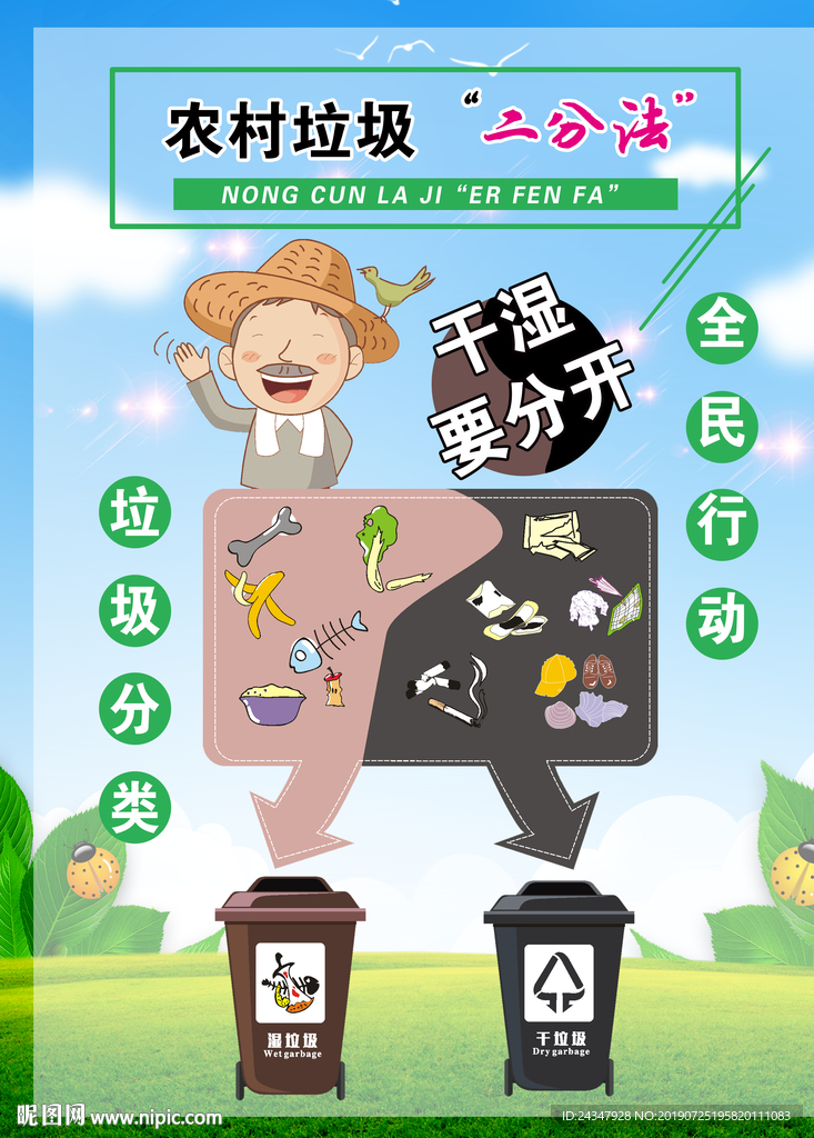 农村垃圾分类二分法
