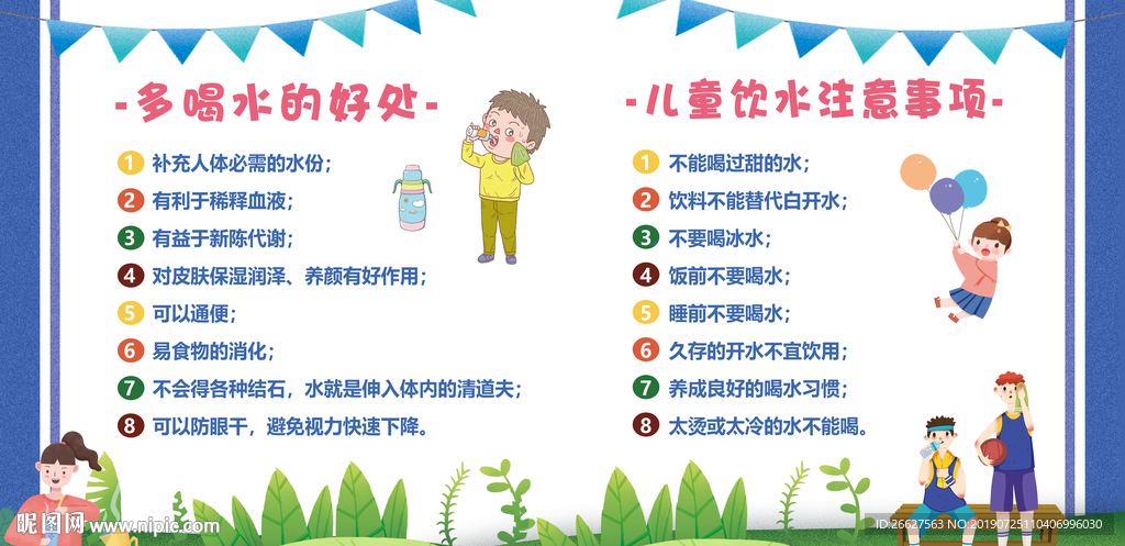 学校喝水文化展板