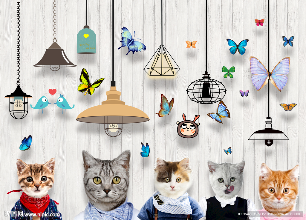 卡通儿童房背景墙