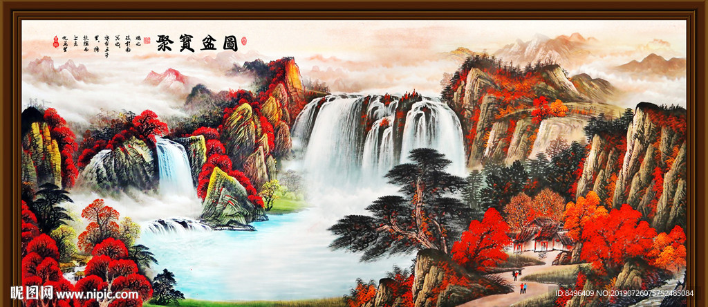 聚宝盆山水画