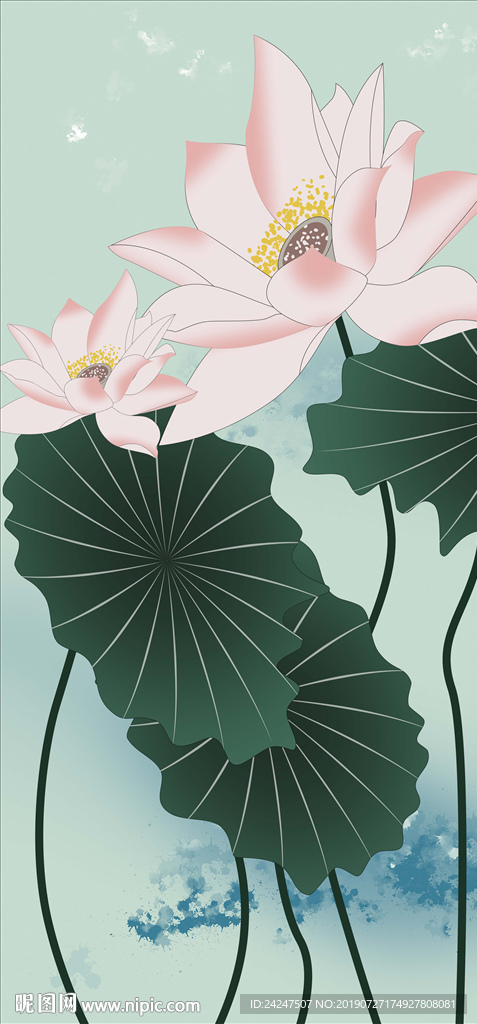 荷花装饰画