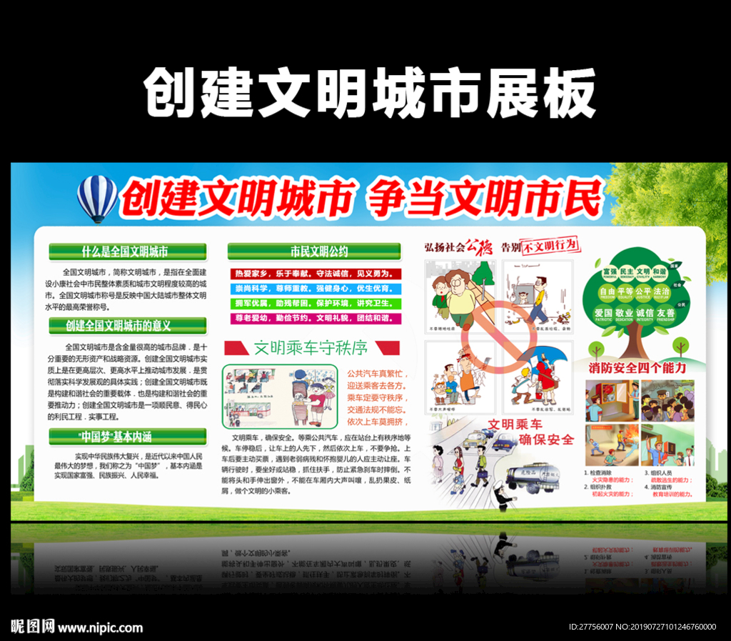 创建文明城市展板