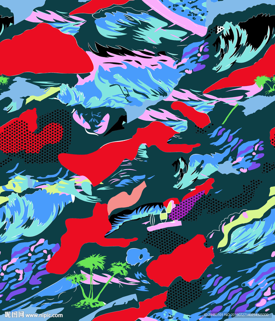 沾染乱花 色块涂鸦