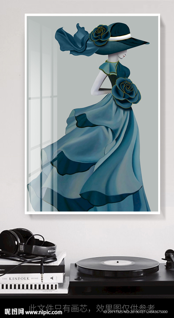 抽象人物玄关挂画北欧轻奢晶瓷画