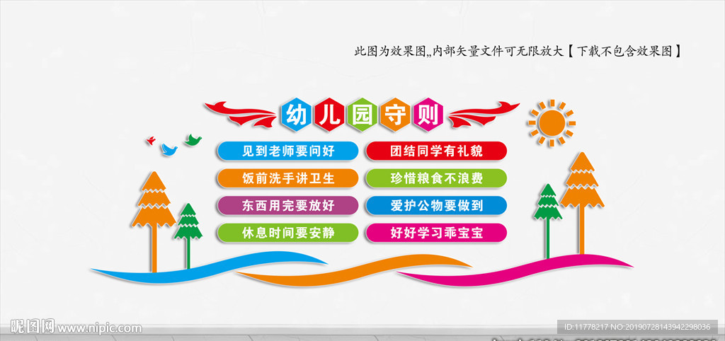 幼儿园守则文化墙