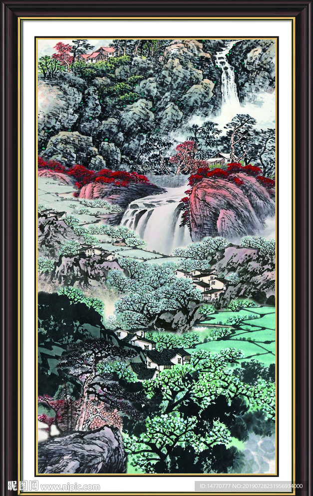 竖幅山水