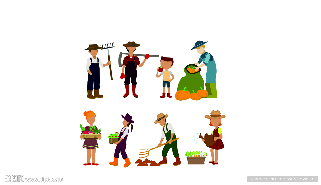 农民劳作矢量图